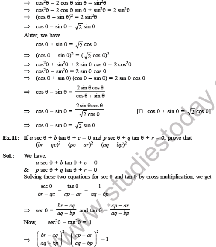 CBSE Class 10 Trigonometry