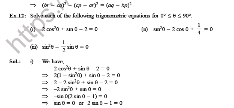 CBSE Class 10 Trigonometry