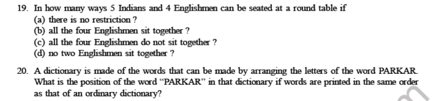 CBSE Class 11 Permutation and Combinations