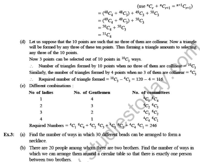 CBSE Class 11 Permutation and Combinations