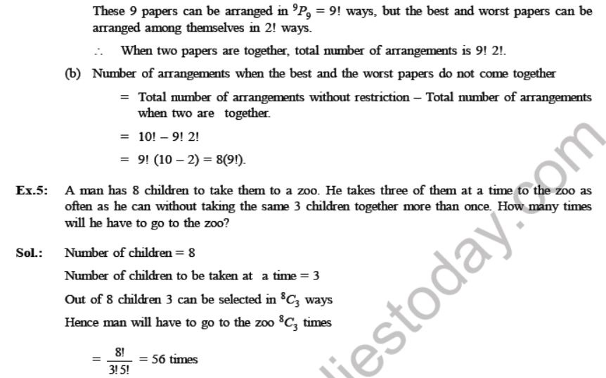 CBSE Class 11 Permutation and Combinations