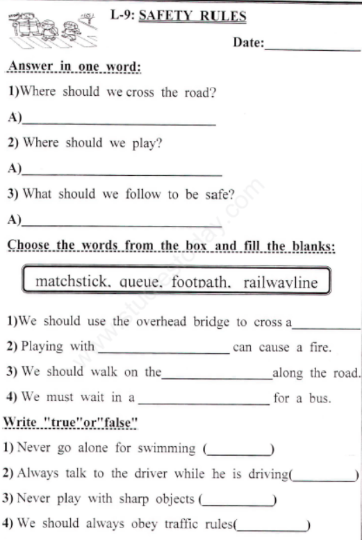 CBSE-Class-1-EVS-Safety-Rules-Assignment-1