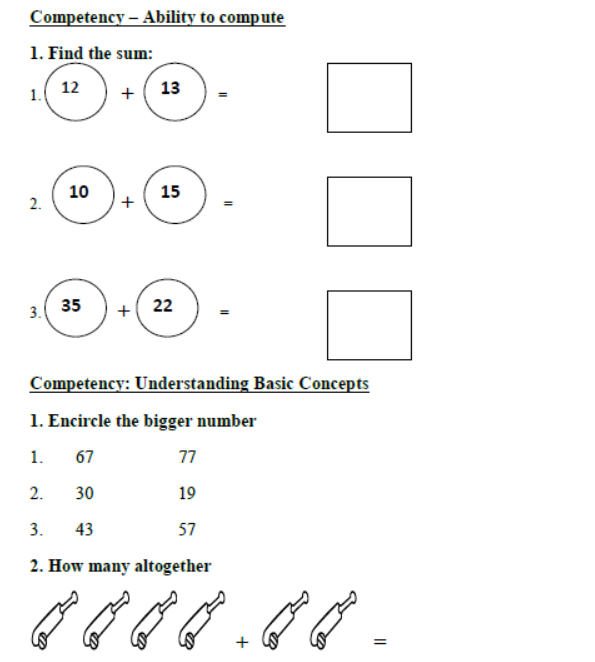 easy math worksheets for grade 1
