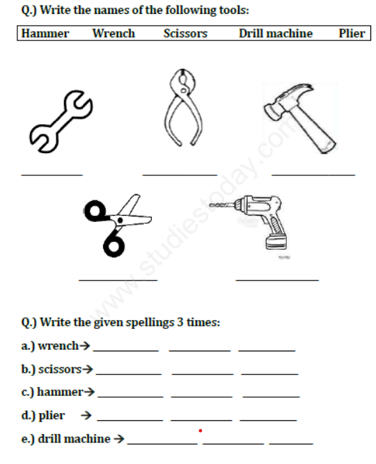 CBSE-Class-2-EVS-names-of-tools-Assignment