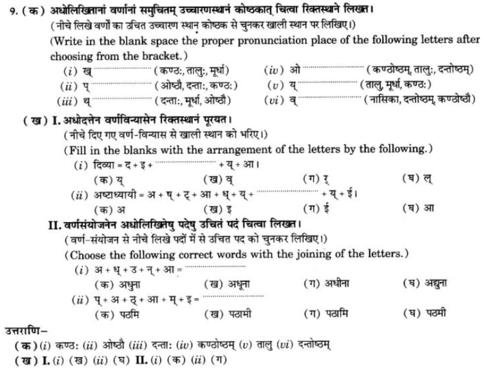 ncert-solutions-class-9-sanskrit-chapter-1-sanskritvarnmala ucharan