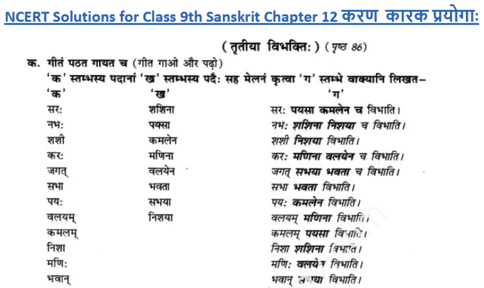 ncert-solutions-class-9-sanskrit-chapter-12-karan-karak-prayoga