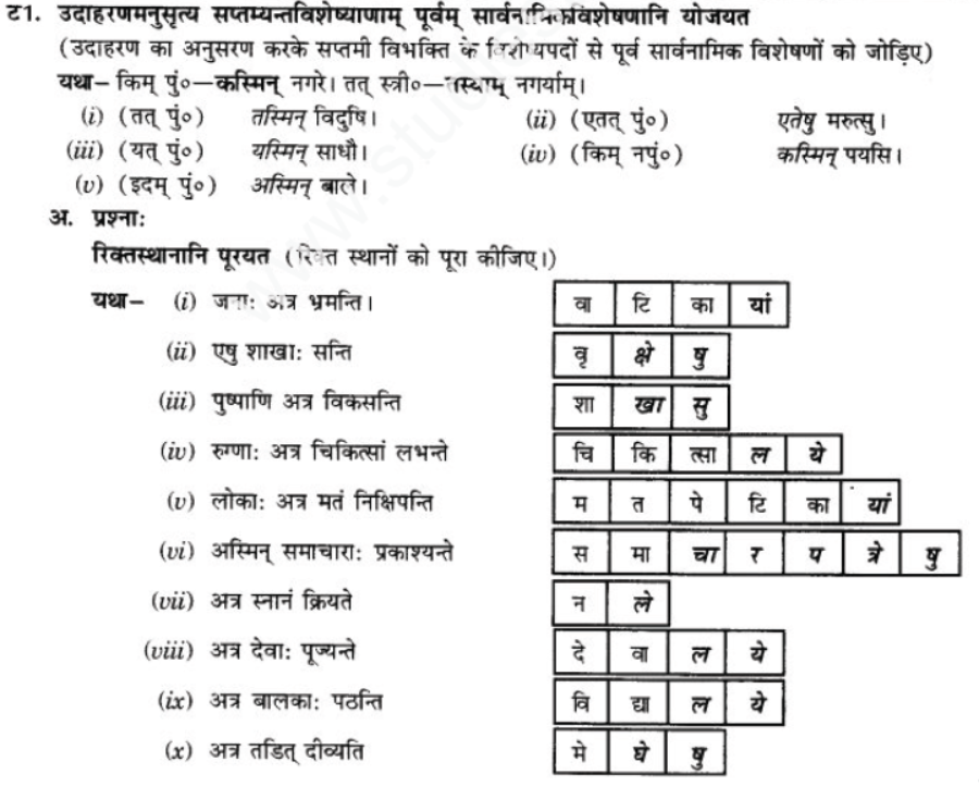 ncert-solutions-class-9-sanskrit-chapter-16-adhikaran-karak-prayoga