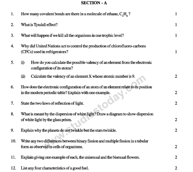 CBSE_Class_10_Science_Question_Paper