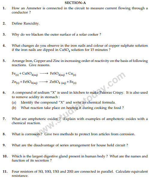 CBSE_Class_10_Science_Question_Paper