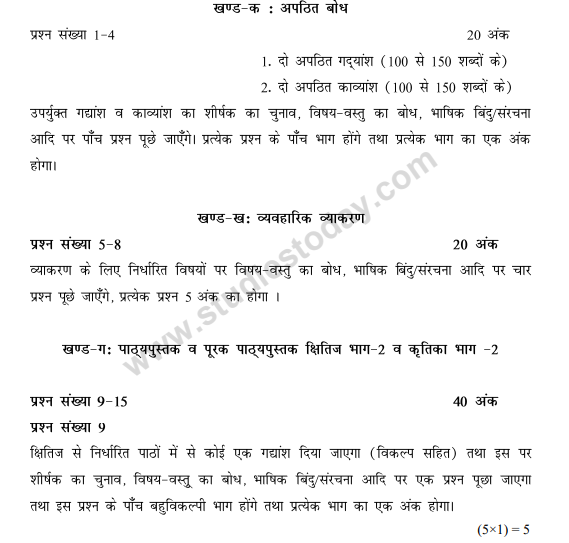 Class_10_Hindi_Question_Paper