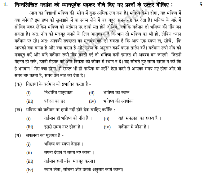 Class_10_Hindi_Question_Paper