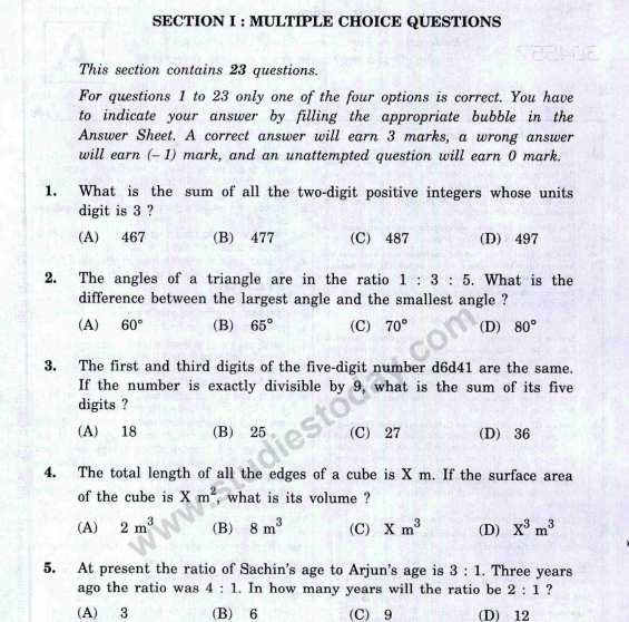 Class_10_Mathematics_Proficiency_Test_Paper