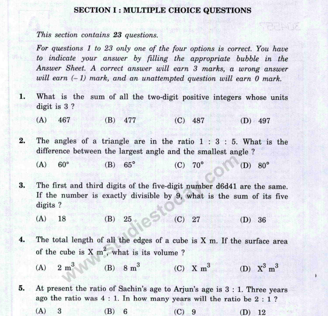 Class_10_Mathematics_Proficiency_Test_Paper