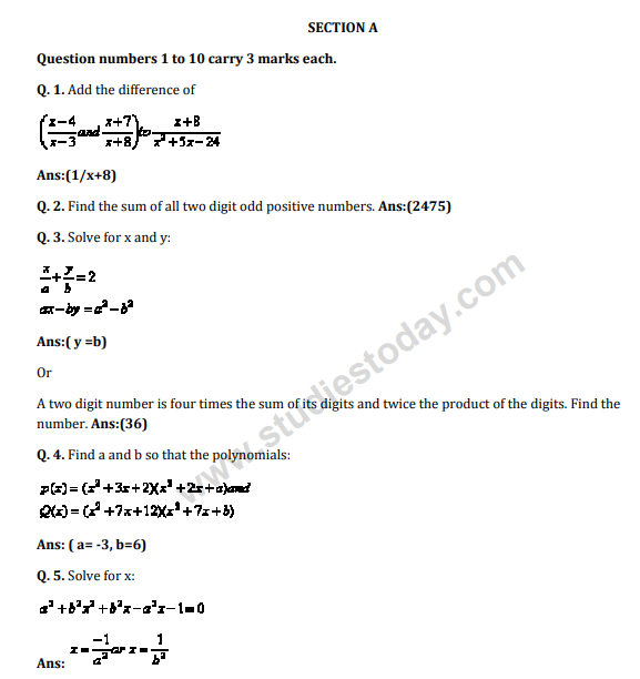 Class_10_Mathematics_Question_Paper