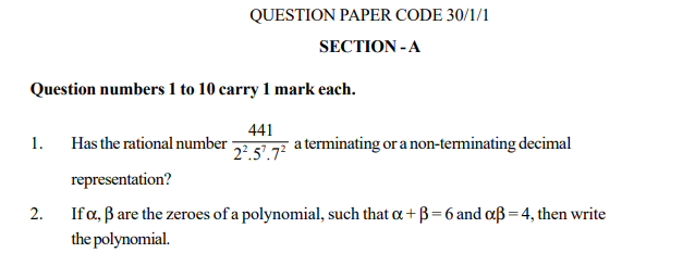 Class_10_Mathematics_Question_Paper