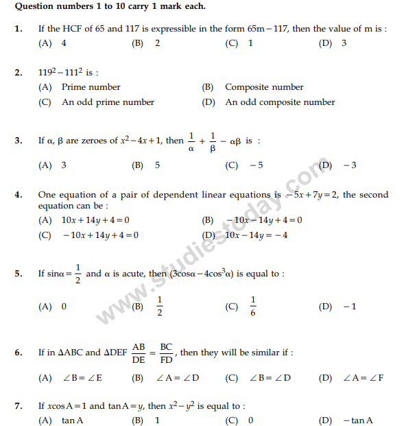 Class_10_Mathematics_Question_Paper