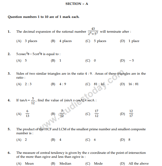 Class_10_Mathematics_Question_Paper