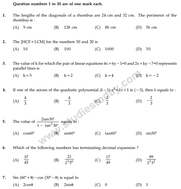 Class_10_Mathematics_Question_Paper