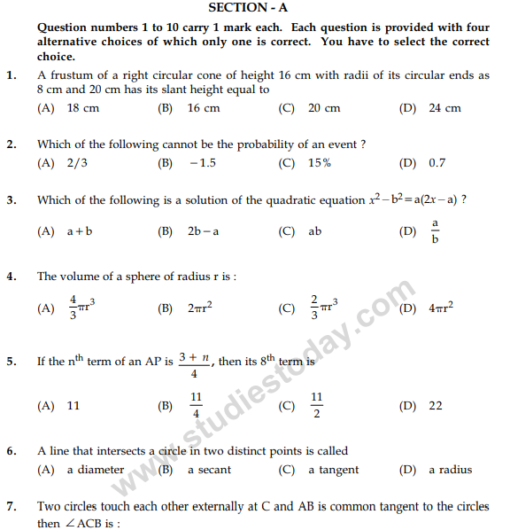 Class_10_Mathematics_Question_Paper