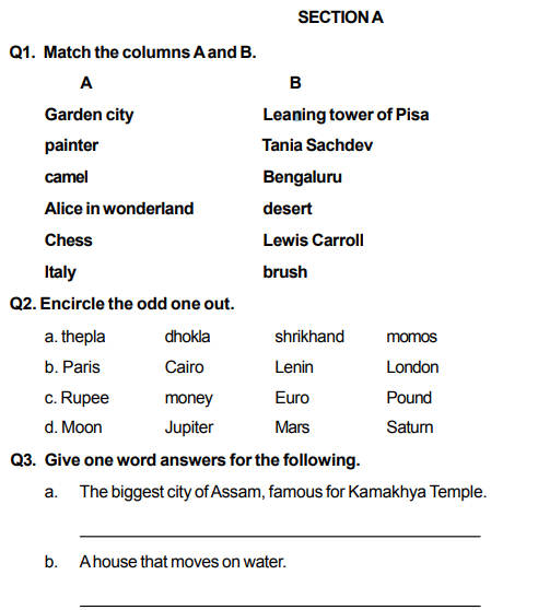 Cbse Class 3 Gk Sample Paper Set C