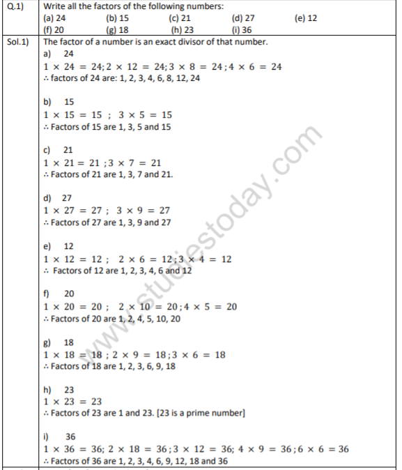 learning mathematics class 6 solutions