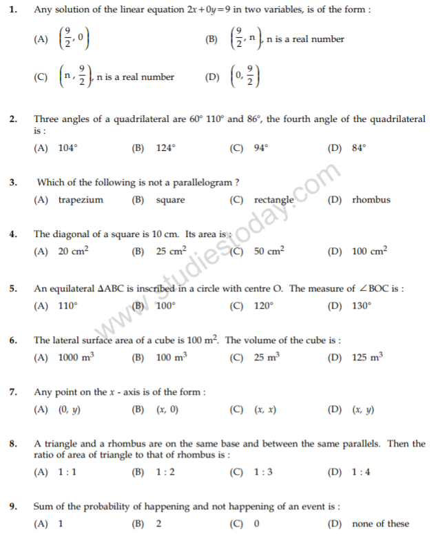 class_9_Maths_Question_paper_10