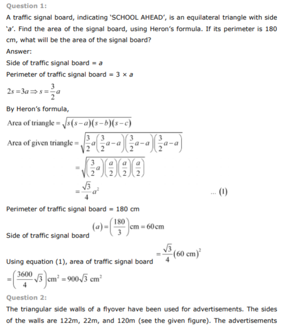 Heron s formula worksheets