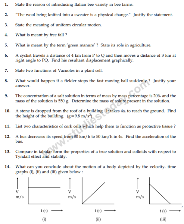 class_9_Science_Questions_paper_19