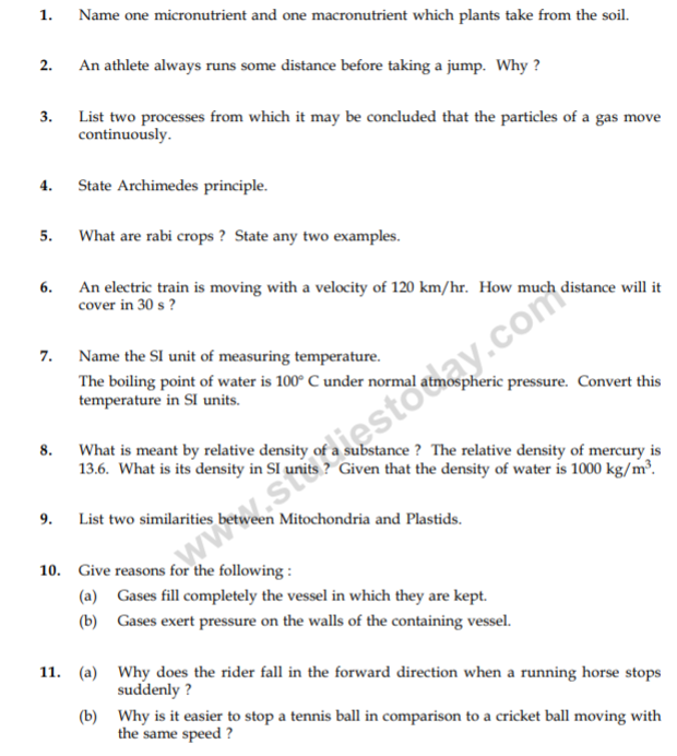 class_9_Science_Questions_paper_32