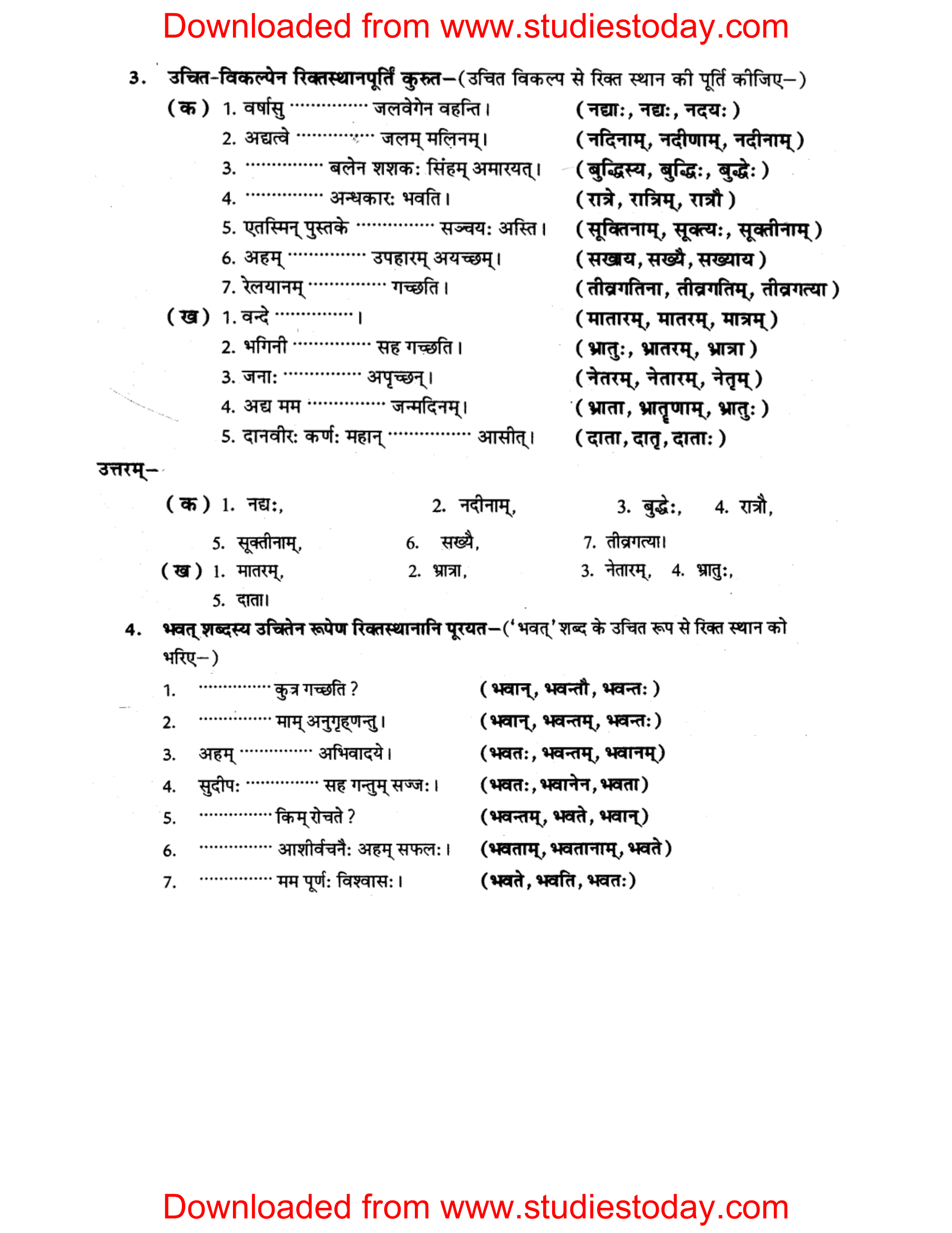 ncert-solutions-class-8-sanskrit-chapter-4-shabdrupani-abhyas-3