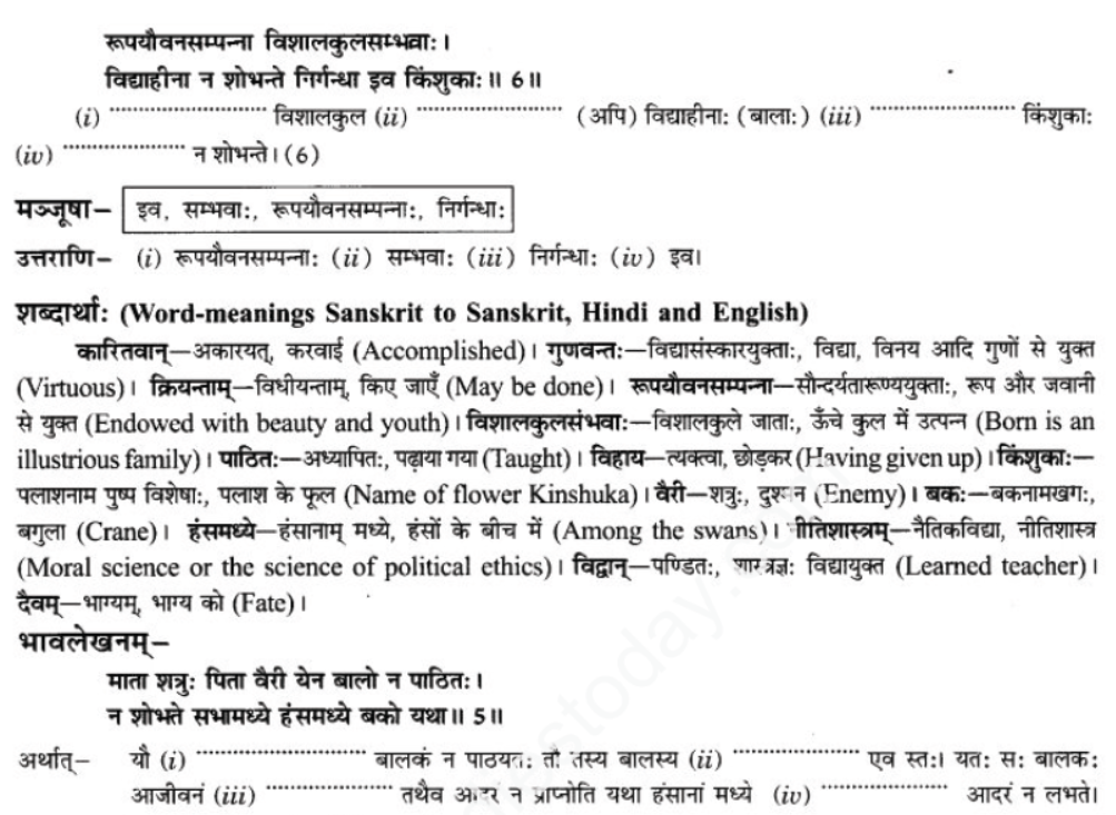 ncert-solutions-class-9-sanskrit-chapter-12-kavyami-kavyami-yami﻿