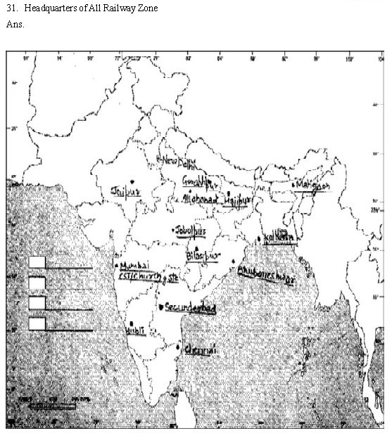 ""CBSE-Class-12-Geography-Map-Headquarters-Of-Railway-Zone-Worksheet