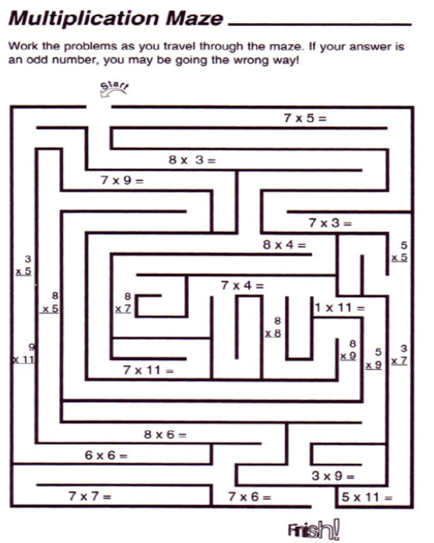 CBSE-Class-3-Mathematics-Multiplication-Maze-Worksheet