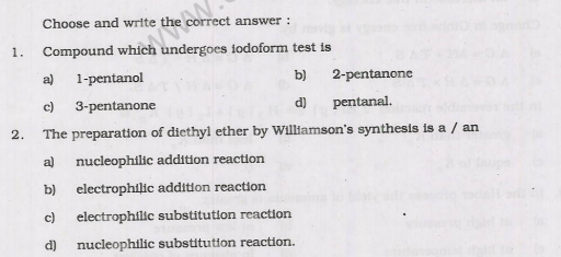 CBSE Class 12 ChemistryCORE Question Paper 4
