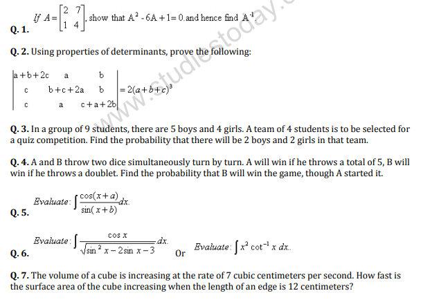 CBSE _Class _12 MathsSA_Question_Paper_10