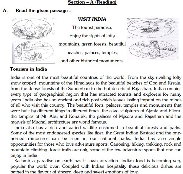 CBSE Class 6 English Sample Paper Set X