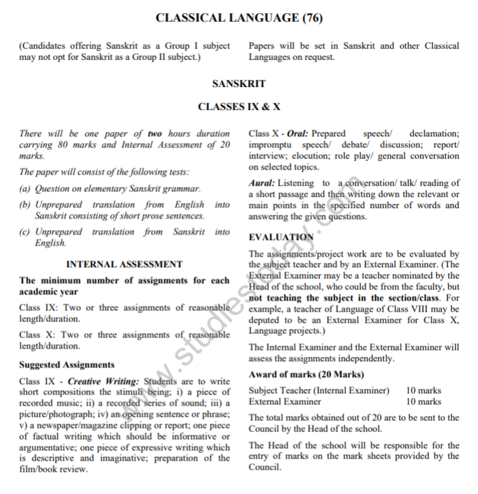 Class_10_Clasical_Language_Syllabus_1
