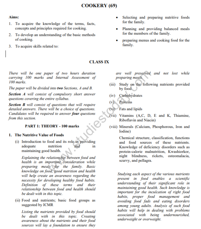 Class_10_Cookery_Syllabus_1