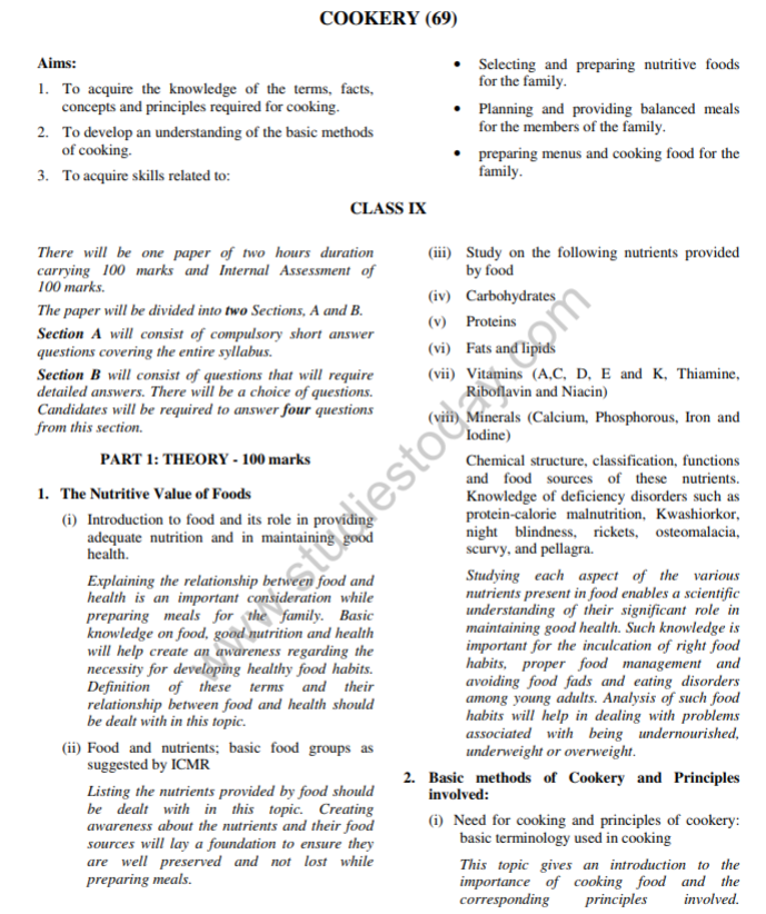 Class_10_Cookery_Syllabus_2