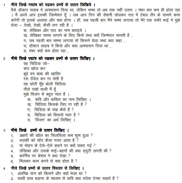 CBSE Class 6 Hindi Sample Paper Set R