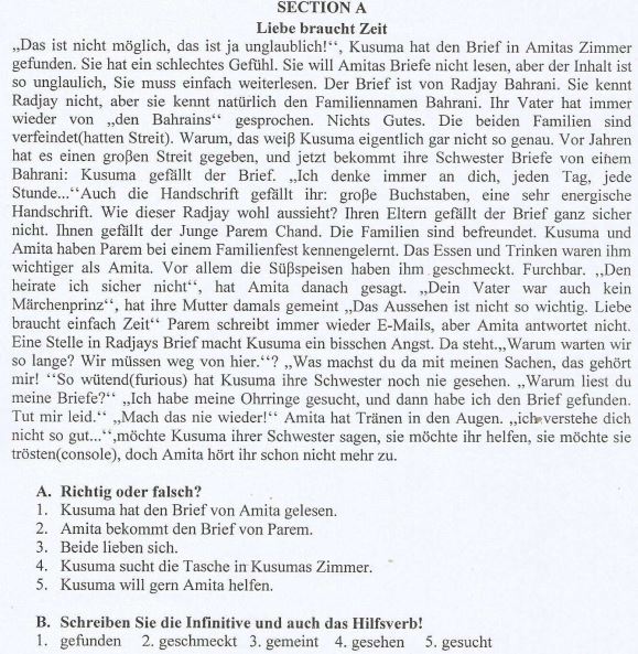 cbse class 8 german sample paper set a
