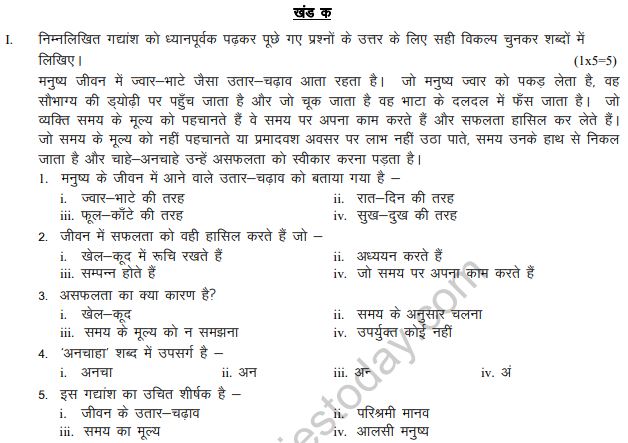 Class_8_Hindi_Sample_Paper_6