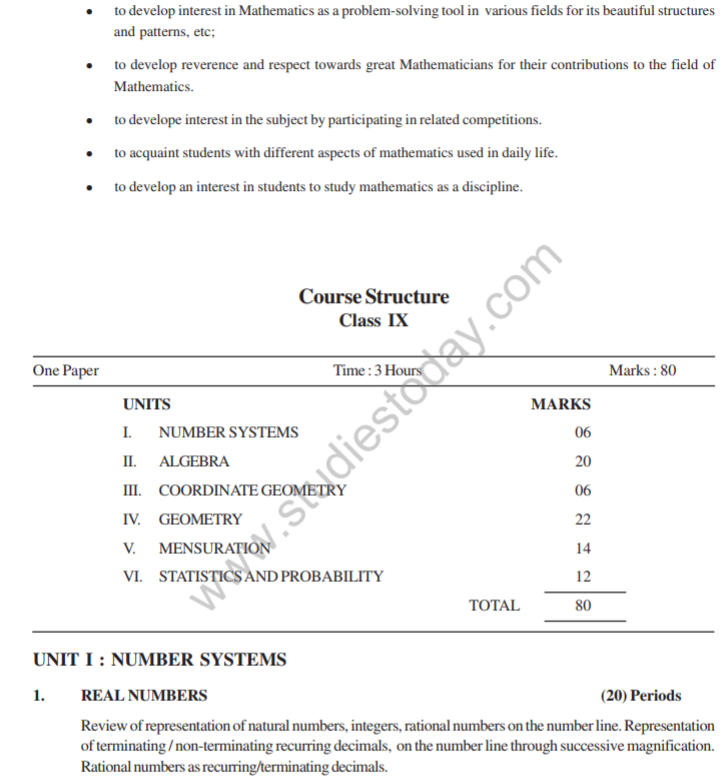 Cbse class 9 mathematics syllabus 2014 2015 latest syllabus for 
