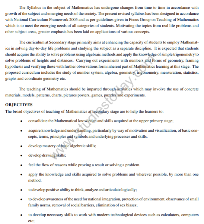 Cbse class 9 mathematics syllabus 2011 2012 latest syllabus for