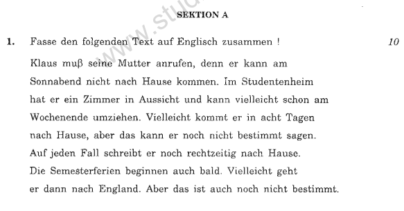 CBSE Class 10 German Sample Paper 2013 (3)