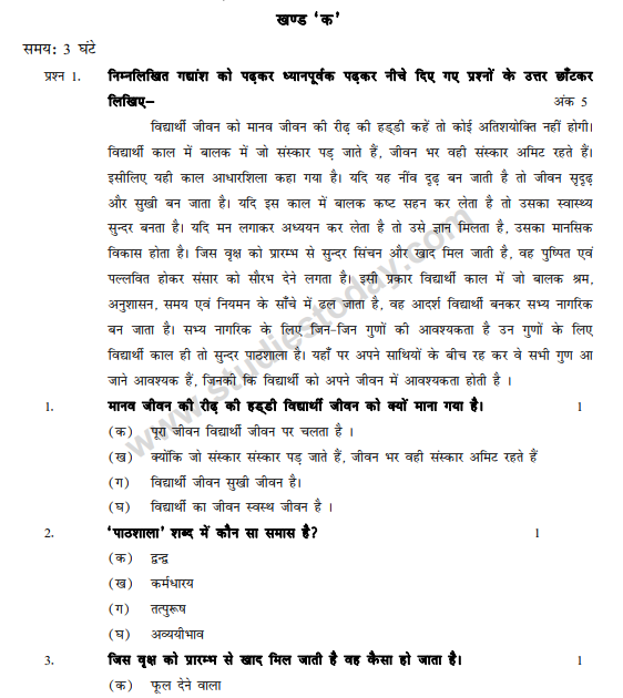 CBSE Class 10 Hindi Sample Paper 2012 (6)