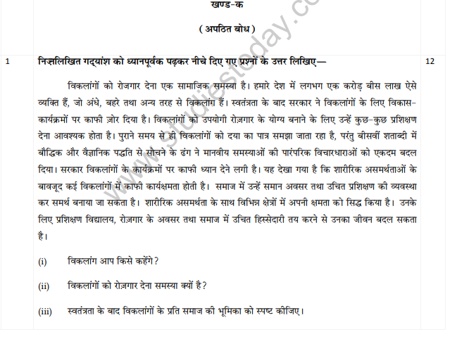 CBSE Class 10 Hindi Sample Paper Set B