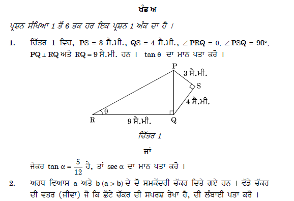 CBSE Class 10 Mathematics Punjabi Question Paper Solved 2019 Set B