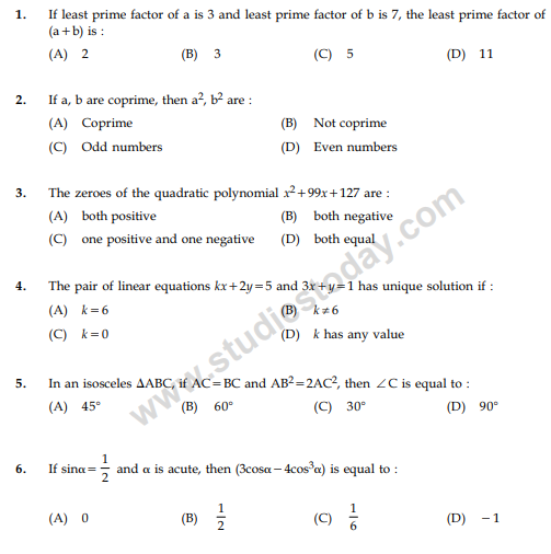 CBSE Class 10 Mathematics Sample Paper 2012 (14)