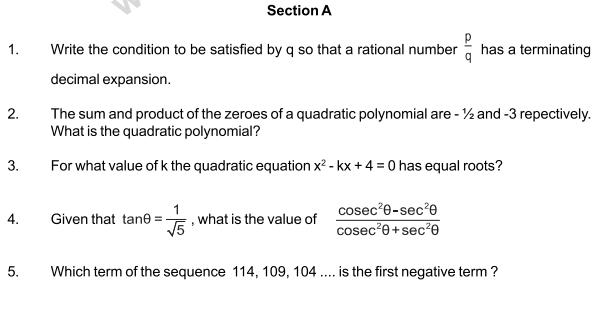 CBSE Class 10 Mathematics Sample Paper 2013 (11)